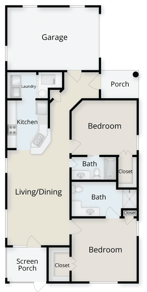 Two Bedroom Villa Floor Plan
